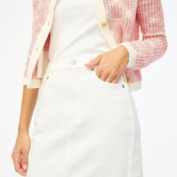 J. Crew Skirt Jean Denim A-Line Pencil Midi 5-Pocket Design White NWT Size 16 - Picture 3 of 11